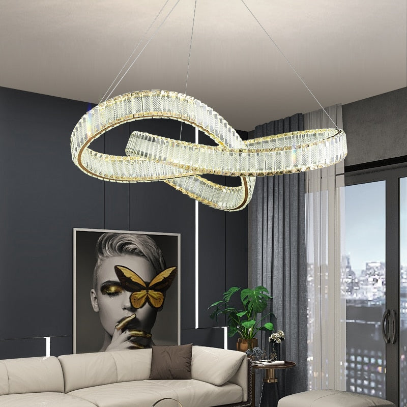 Rotating Special-Shaped  Crystal Chandelier mominilights